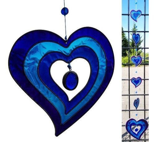 Suncatcher hart Blauw