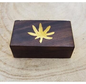 Klein doosje met cannabis symbool