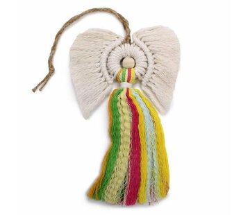 Macramé engel  regenboog