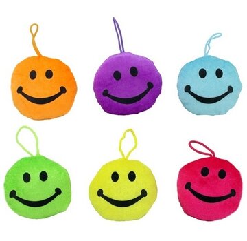 Pluche smiley 13 cm met kaartje