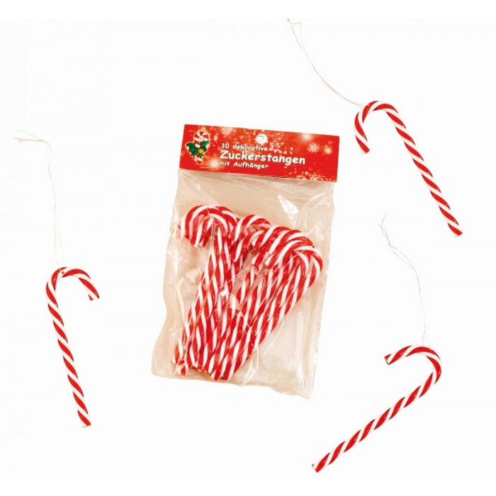 Kerstman met wandelstok en cadeaus | polyester | bruin/creme | 60cm