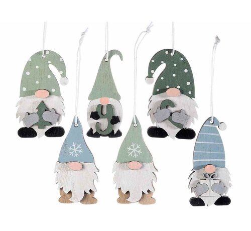 6 kerstkabouters hangers