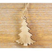 Houten hanger Kerstboom 8 stuks