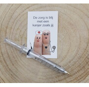 Pen spuit met kaartje - naturel kleur