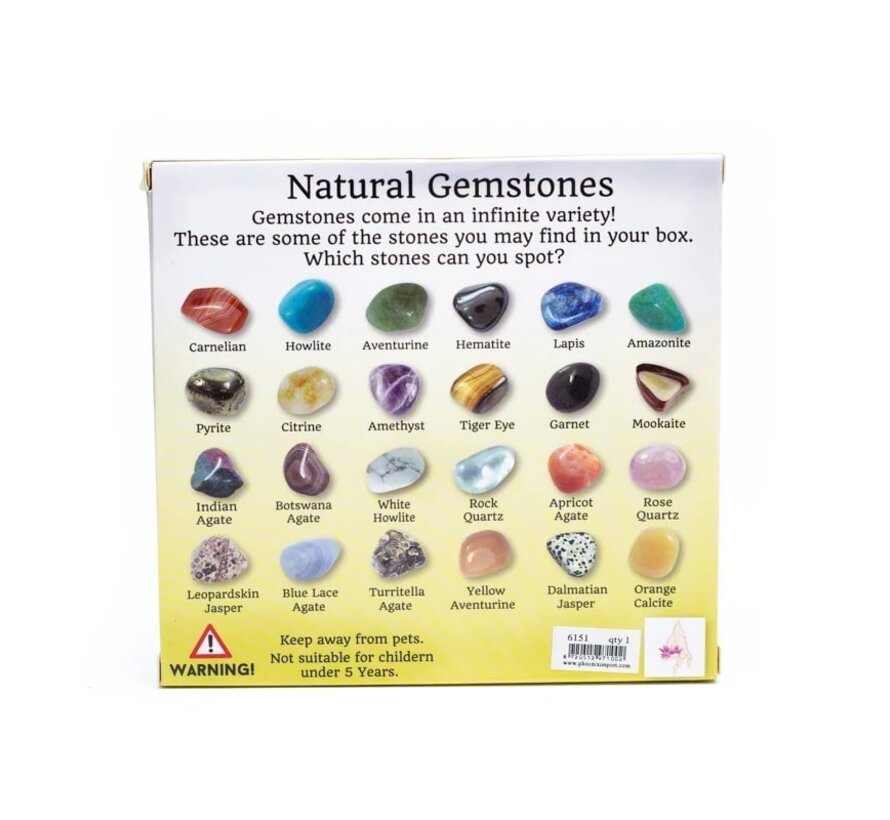 Geschenkdoosje 20 Getrommelde Edelstenen