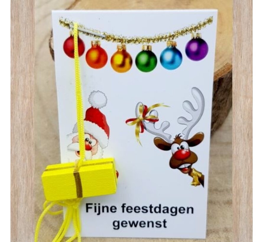 Kerstkaartje met een cadeautje