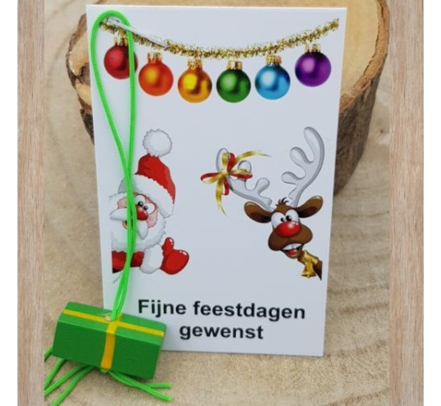 Kerstkaartje met een cadeautje