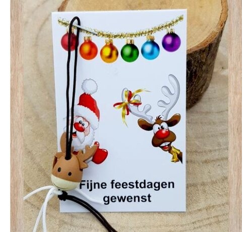 Kerstkaartje met een rendier