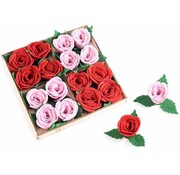 16 stoffen rozen met dubbelzijdig plakband