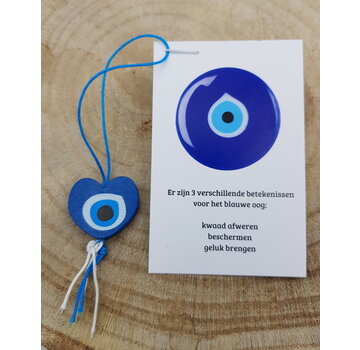 Boze oog gelukshanger met kaartje
