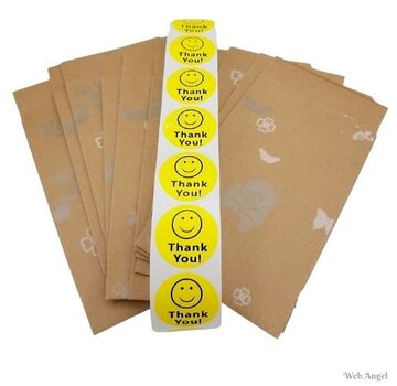 Set van 10 Cadeauzakjes met Vlinders en "Thank You!" Stickers