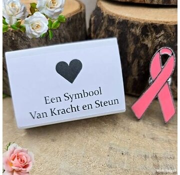 Wensdoosje met Pink Ribbon Pin