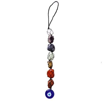 Boze oog hanger met Chakra edelstenen