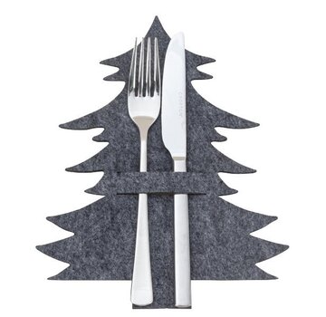 Vilten kerstboom bestekhouder