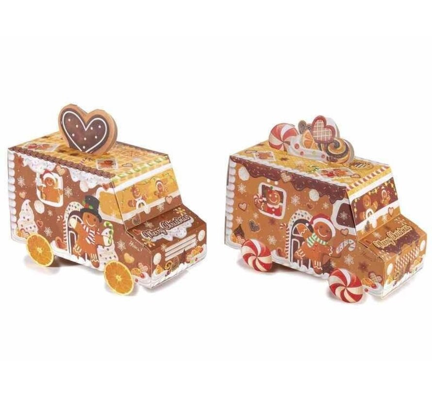 Kerst bus doosje  in peperkoek Biscuits disign
