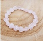 Armband rozenkwarts elastisch hartvormig