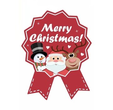 Cadeausticker Kerst rood 10 stuks