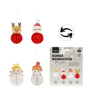 Hanger Kerst Honingraat - set van 4