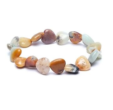 Armband amazoniet elastisch hartvormig