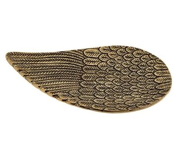 Engelenvleugels metalen wierookhouder  goud/antiek
