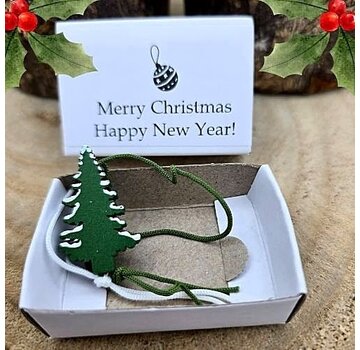 Wensdoosje Merry Christmas - Dennenboom Hout