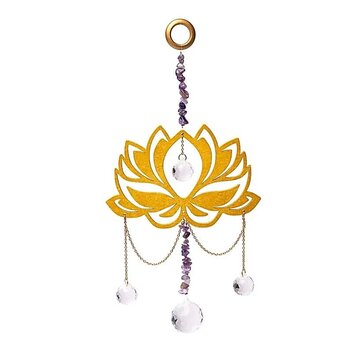 Suncatcher met lotus, amethist en kristallen
