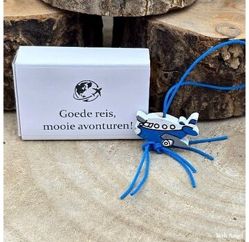 Wensdoosje - Goede reis - met Houten Vliegtuigje