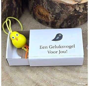 Wensdoosje - Geluksvogel met Houten Vogeltje