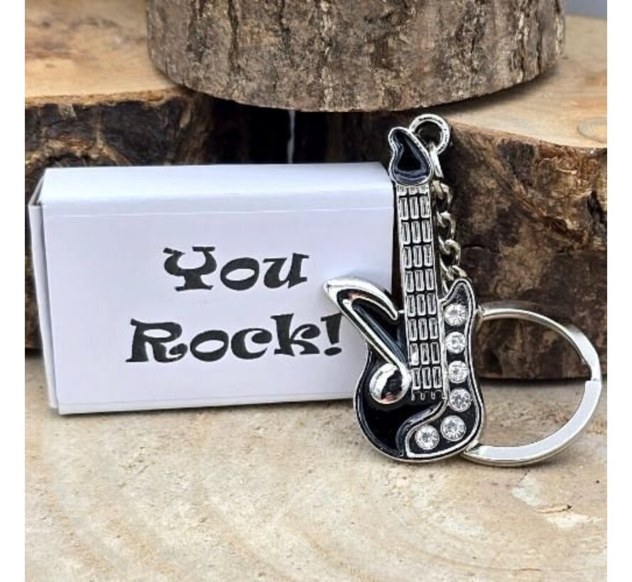 Wensdoosje You Rock! | Sleutelhanger met Gitaar