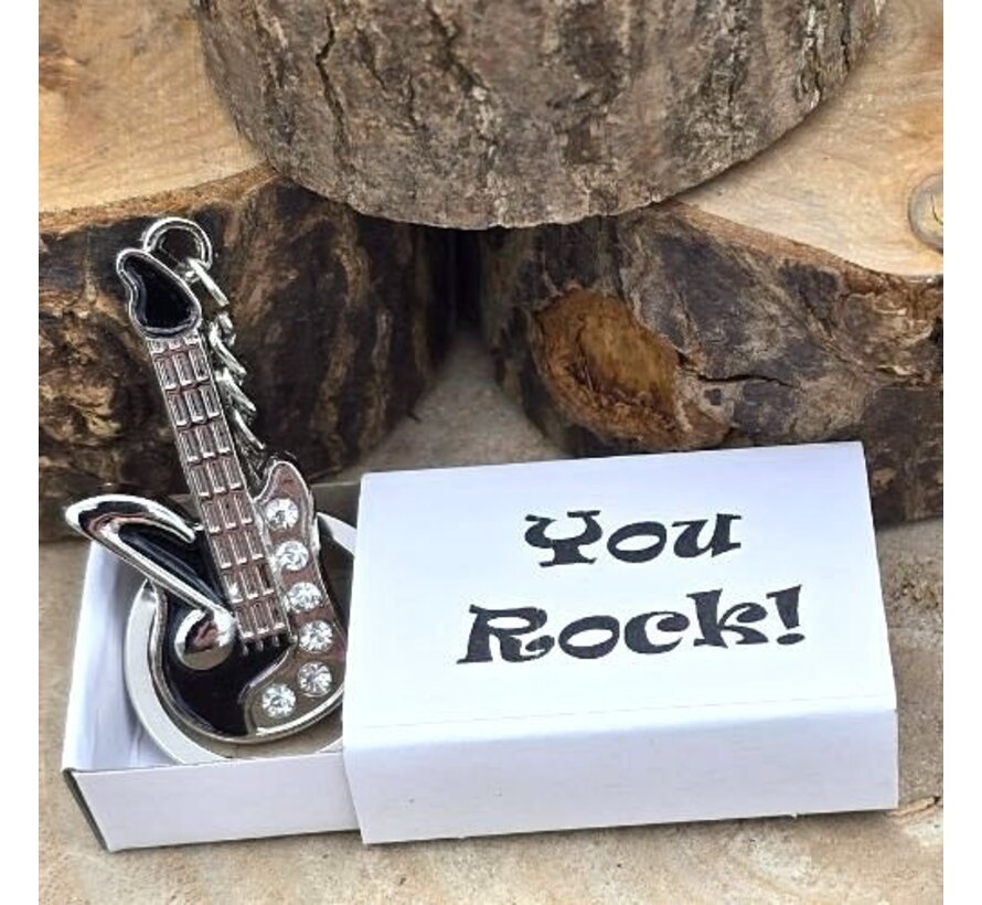 Wensdoosje You Rock! | Sleutelhanger met Gitaar