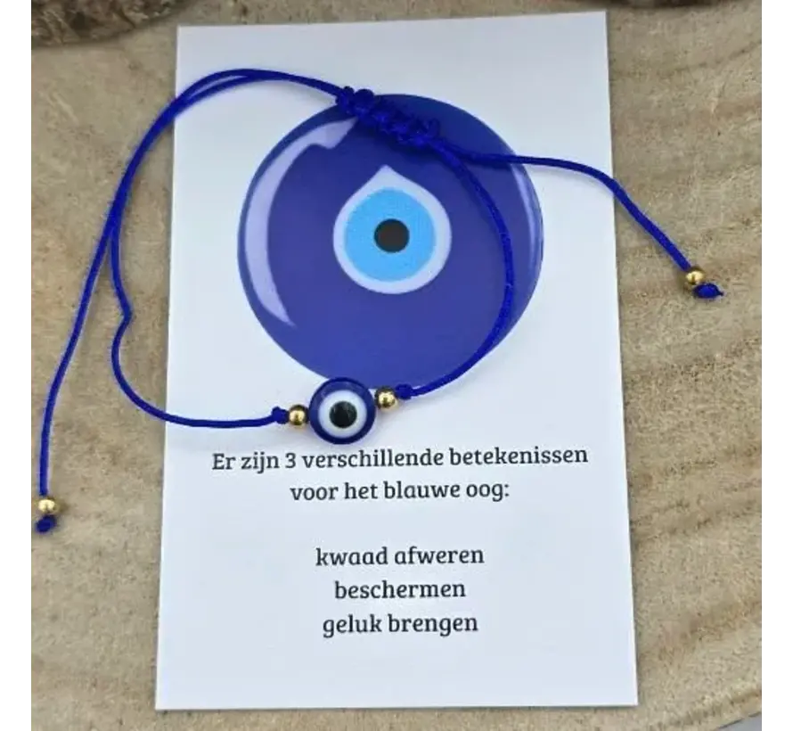 Armband boze oog met kaartje