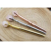 Pen met rozenkwarts - 3 stuks