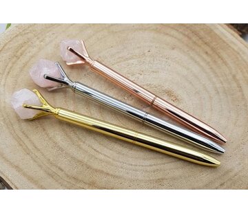 Pen met rozenkwarts - 3 stuks