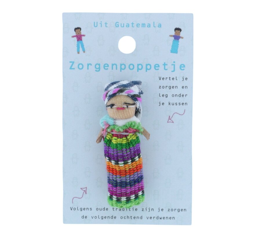 Zorgenpoppetje “Uit Guatemala” op kaart