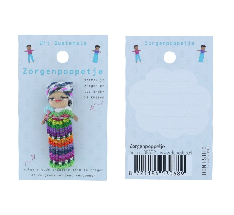 Zorgenpoppetje “Uit Guatemala” op kaart