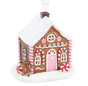 Roze peperkoekenhuis wierook kegelbrander