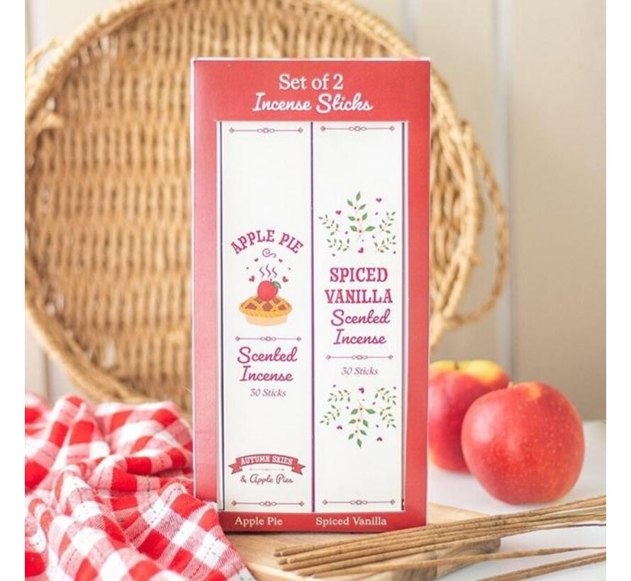 Set van 2 - appeltaart- en kruidenvanille wierookstokjes