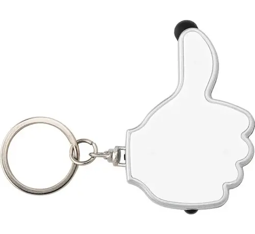 Sleutelhanger ok duimpje met ledlicht - Kleur wit