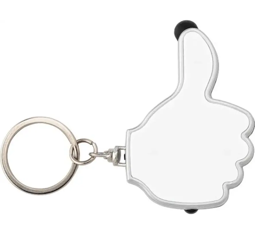 Sleutelhanger ok duimpje met ledlicht - Kleur wit