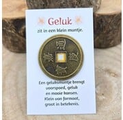 Chinees Geluksmuntje met Kaartje - 4 cm