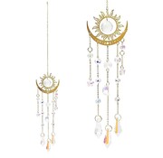 Suncatcher zon en halve maan met kristalglas