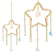 Suncatcher ster met rozenkwarts