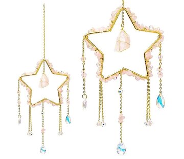 Suncatcher ster met rozenkwarts