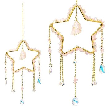 Suncatcher ster met rozenkwarts