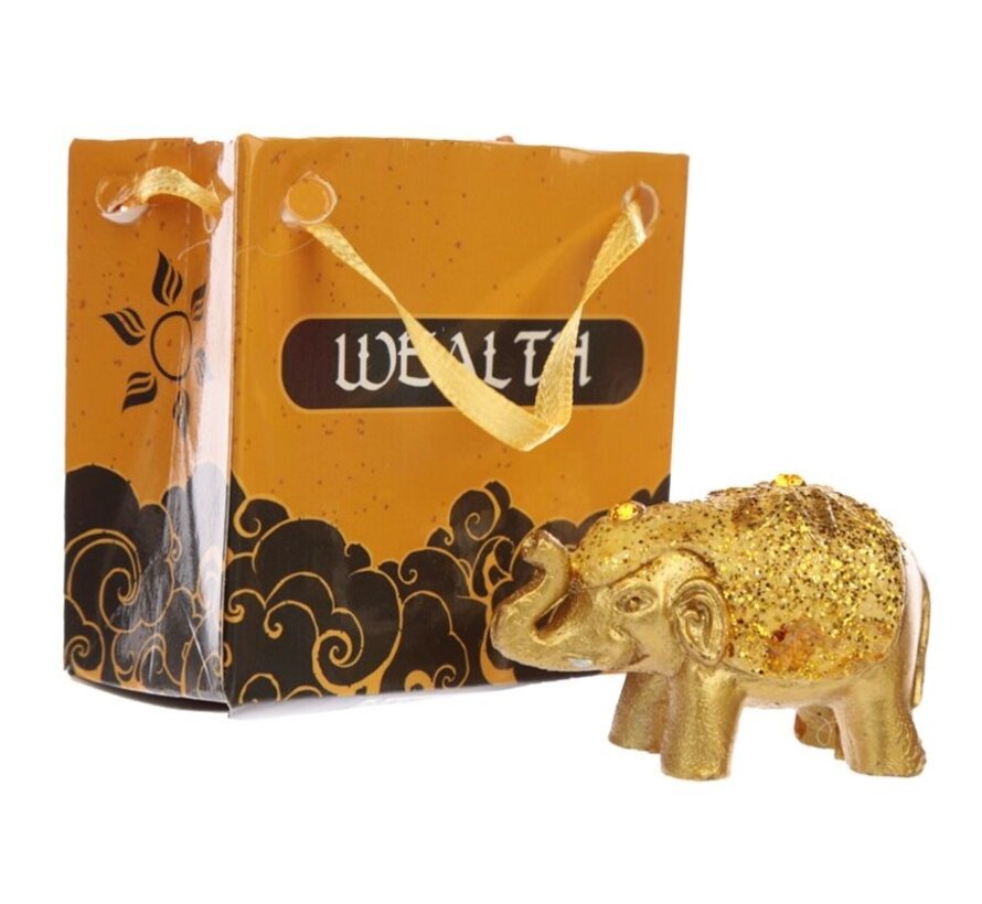 Mini Geluk Olifant in een Tasje met kaartje