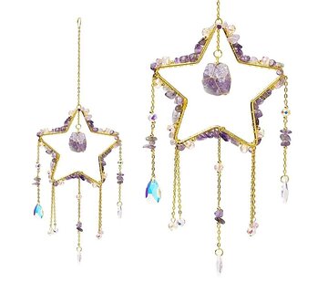 Suncatcher ster met amethist
