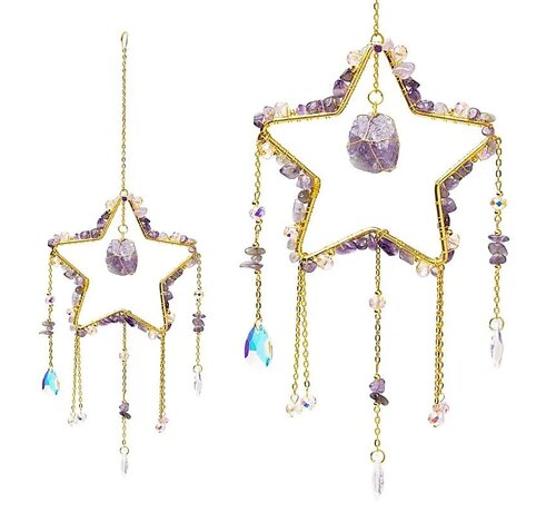 Suncatcher ster met amethist
