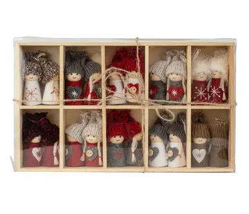Houten kerstpoppetjes 20 stuks