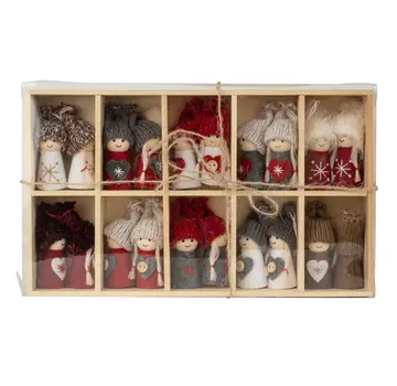 Houten kerstpoppetjes 20 stuks