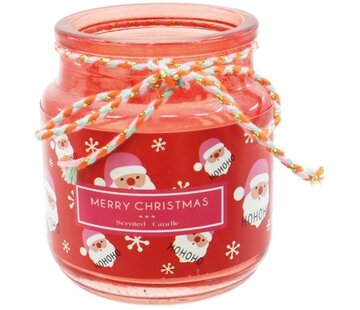 Kaars glas met Kerstman